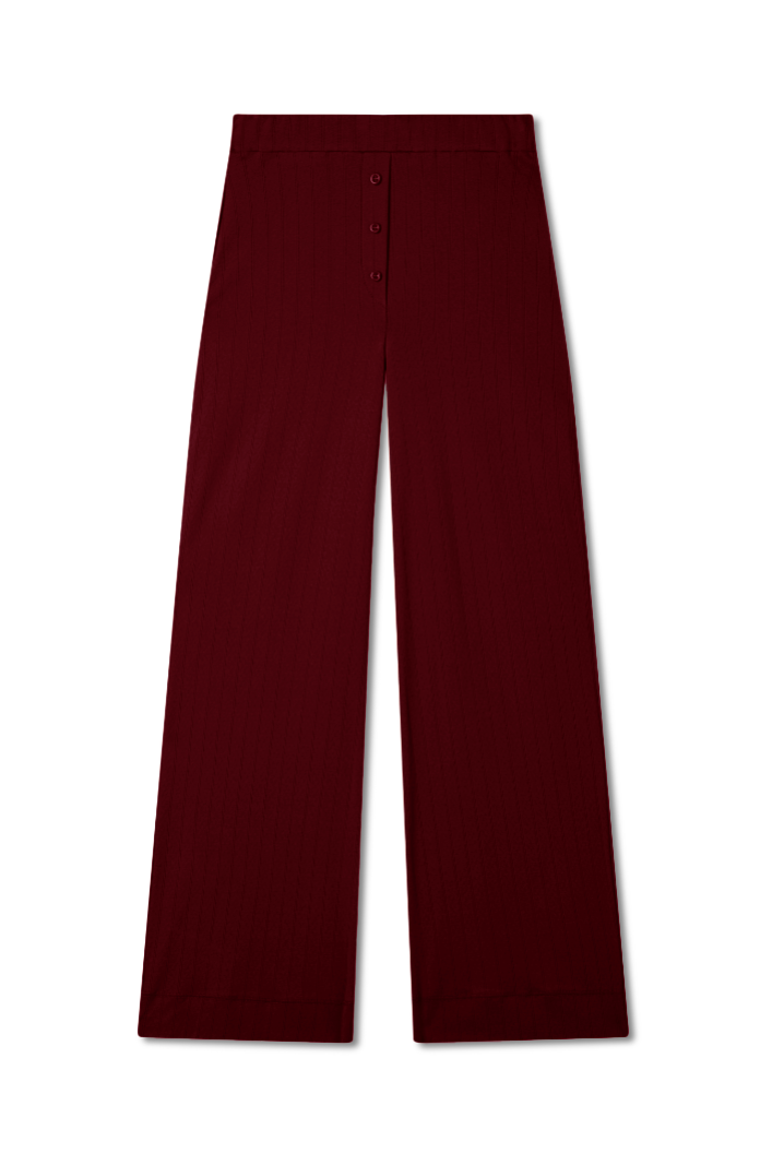 Pointelle Lounge Pant | Merlot