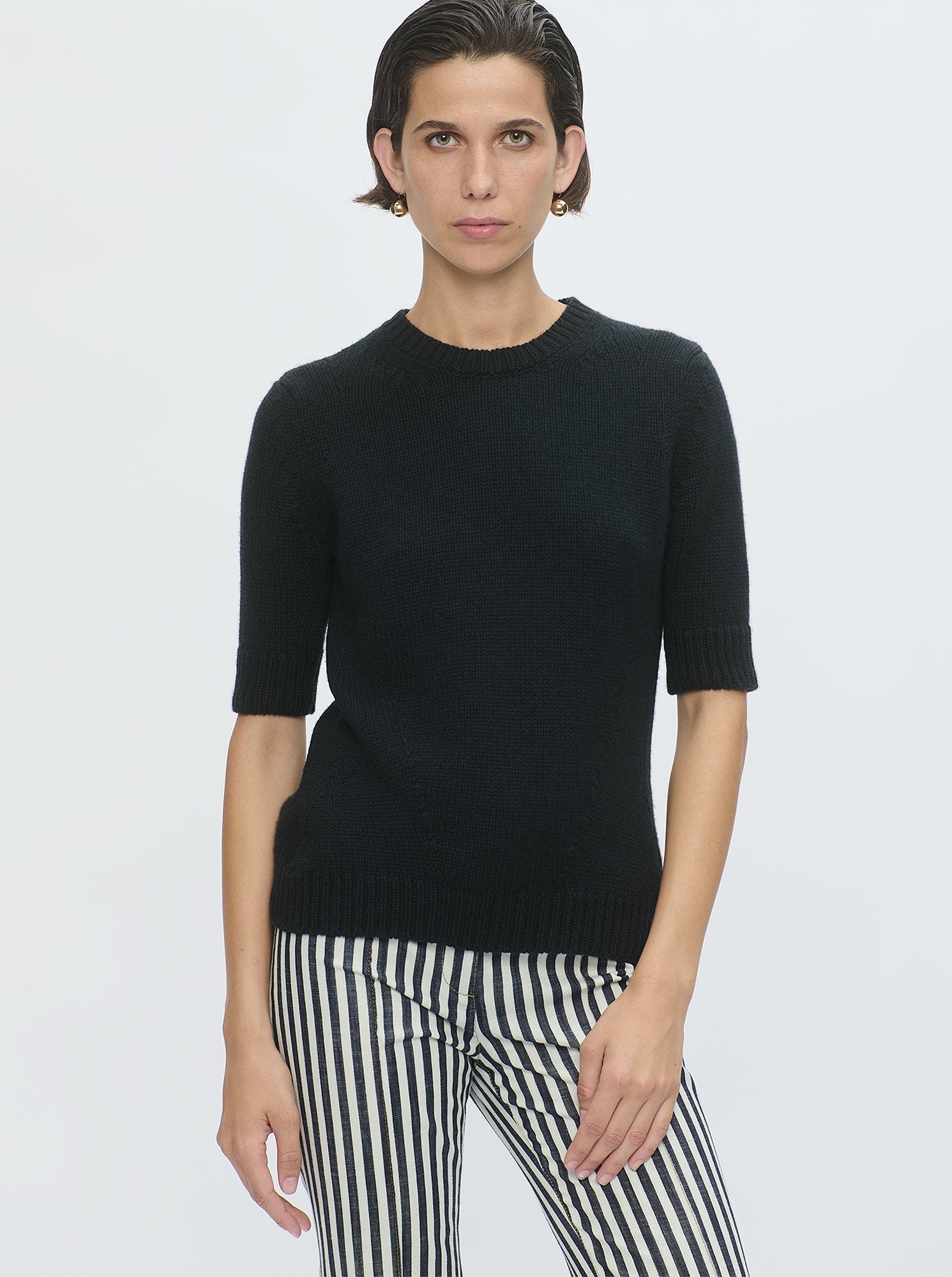 Portia Crewneck Cashmere Sweater | Black