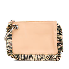 Fendi | Pre-Owned Zucca Leather and Raffia Triplette Clutch | Brown/Beige