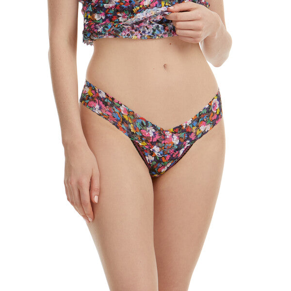 Signature Lace Low Rise Thong | Confetti Flora