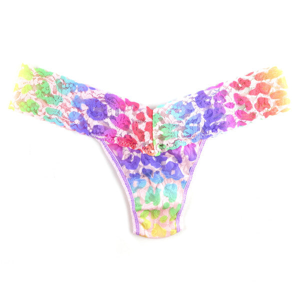 Signature Lace Low Rise Thong | Pride Leopard