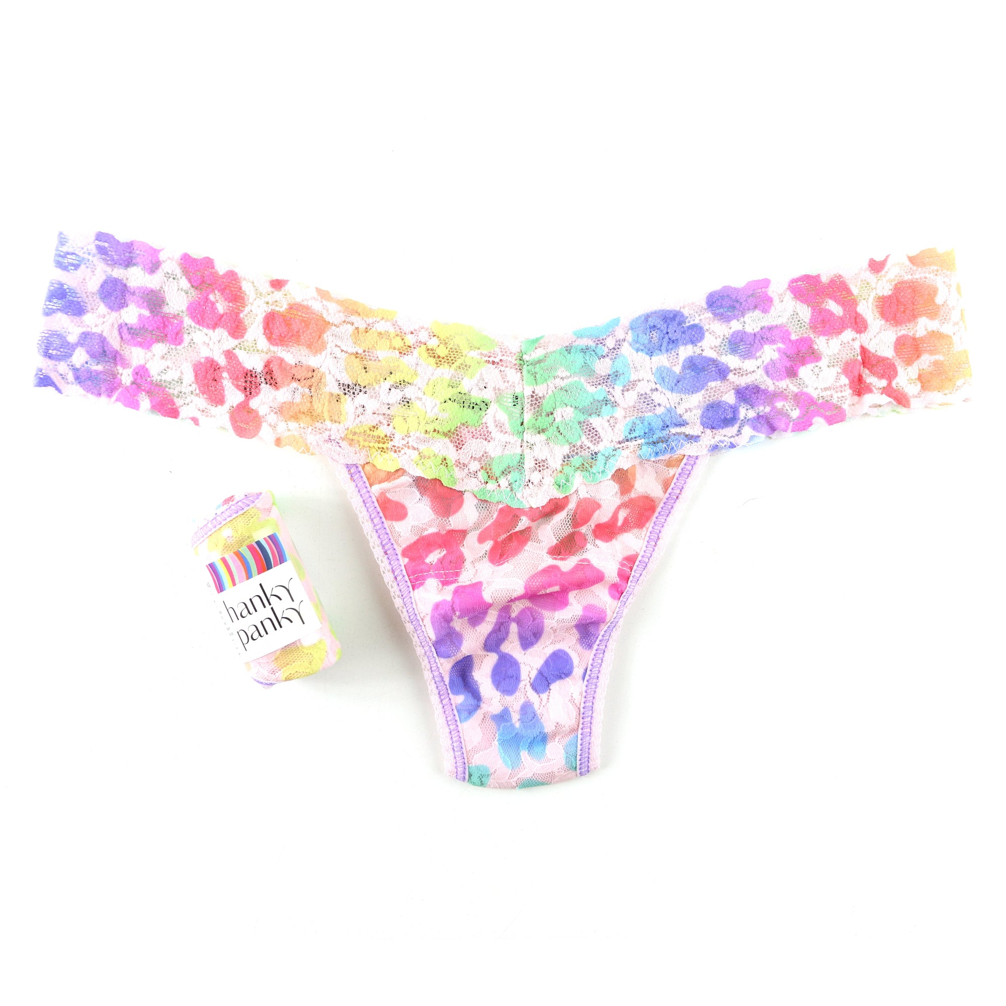 Signature Lace Low Rise Thong | Pride Leopard