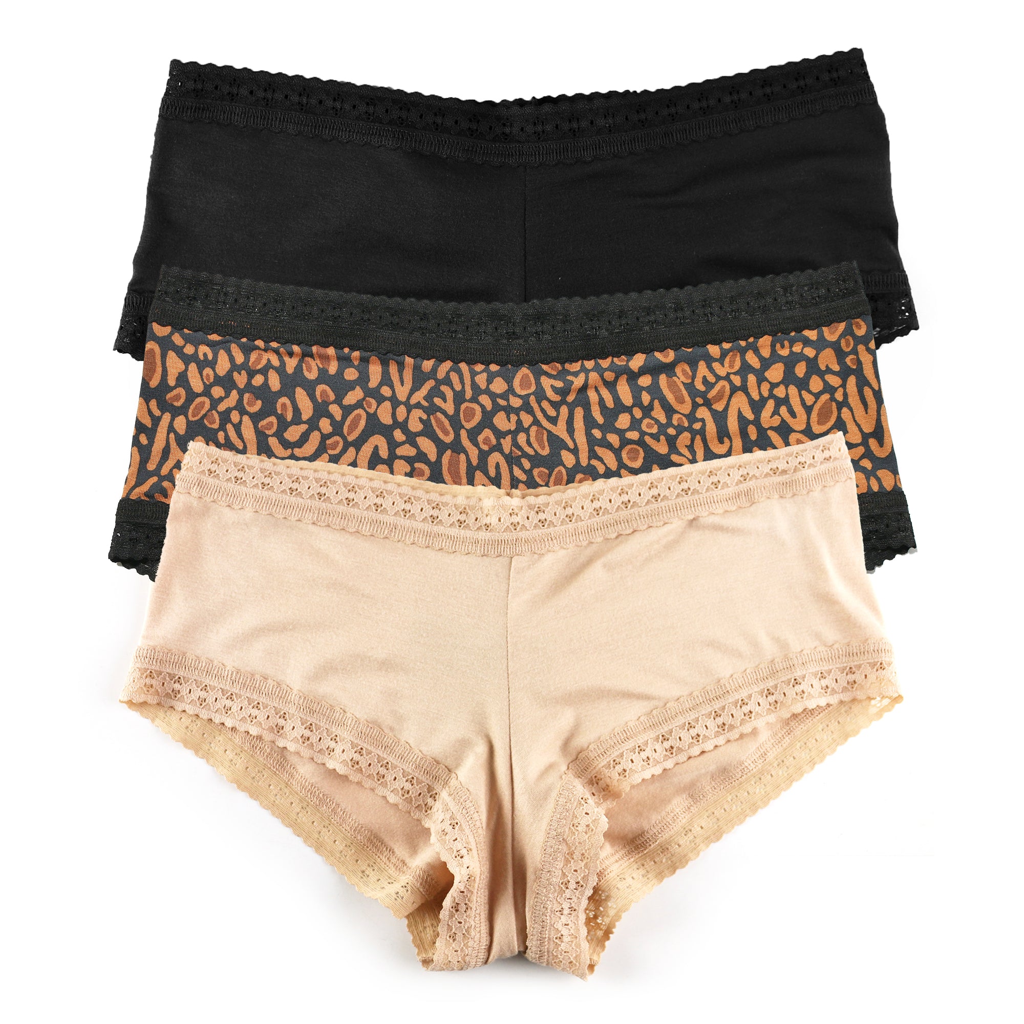 3-Pack Dreamease Modal Boyshort | Black/ So Wild/Chai