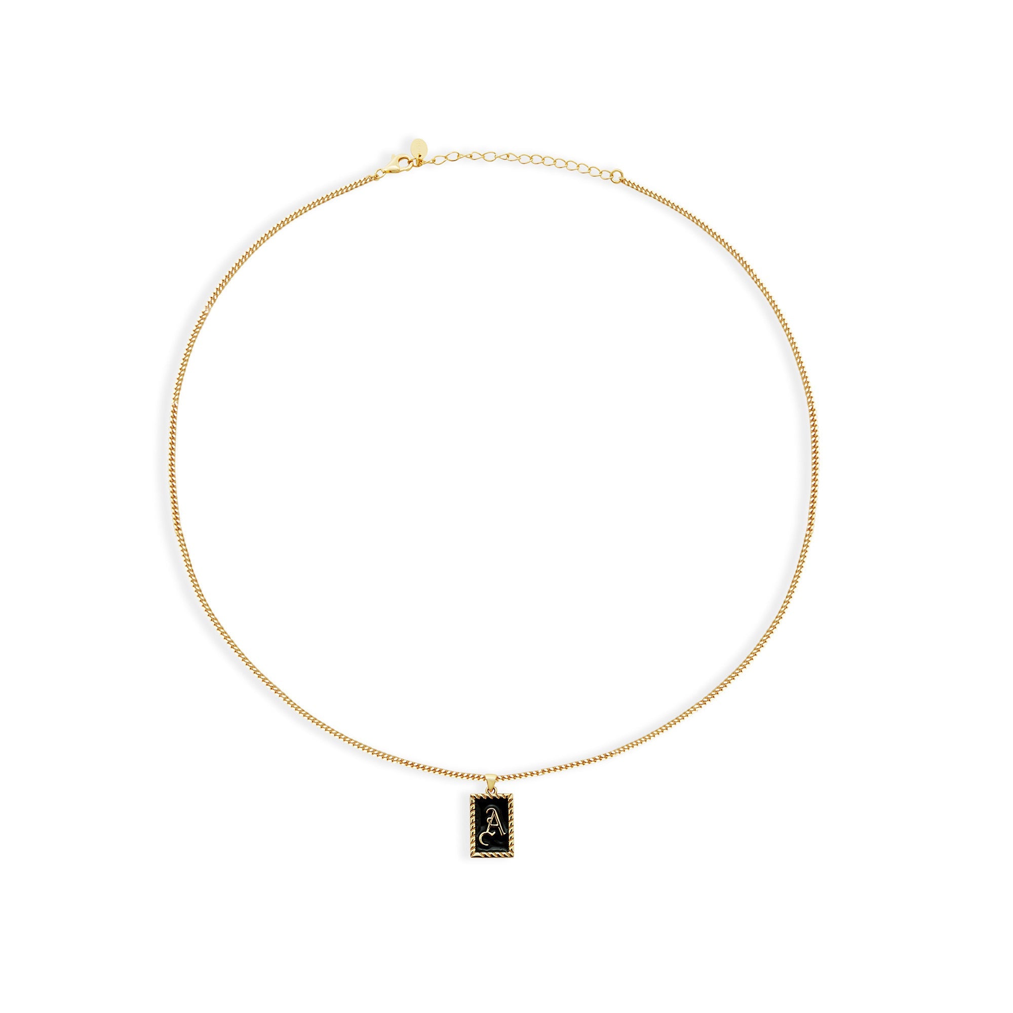 The Enamel Initial Pendant | 18KT Gold Vermeil & Sterling Silver