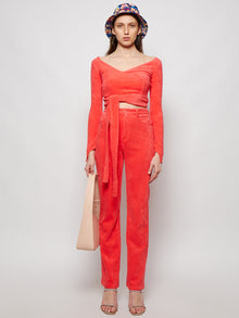 Women | Maisie Wilen | Dramady Wrap Top | Tomato