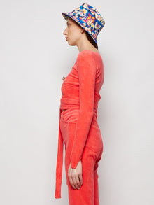 Women | Maisie Wilen | Dramady Wrap Top | Tomato