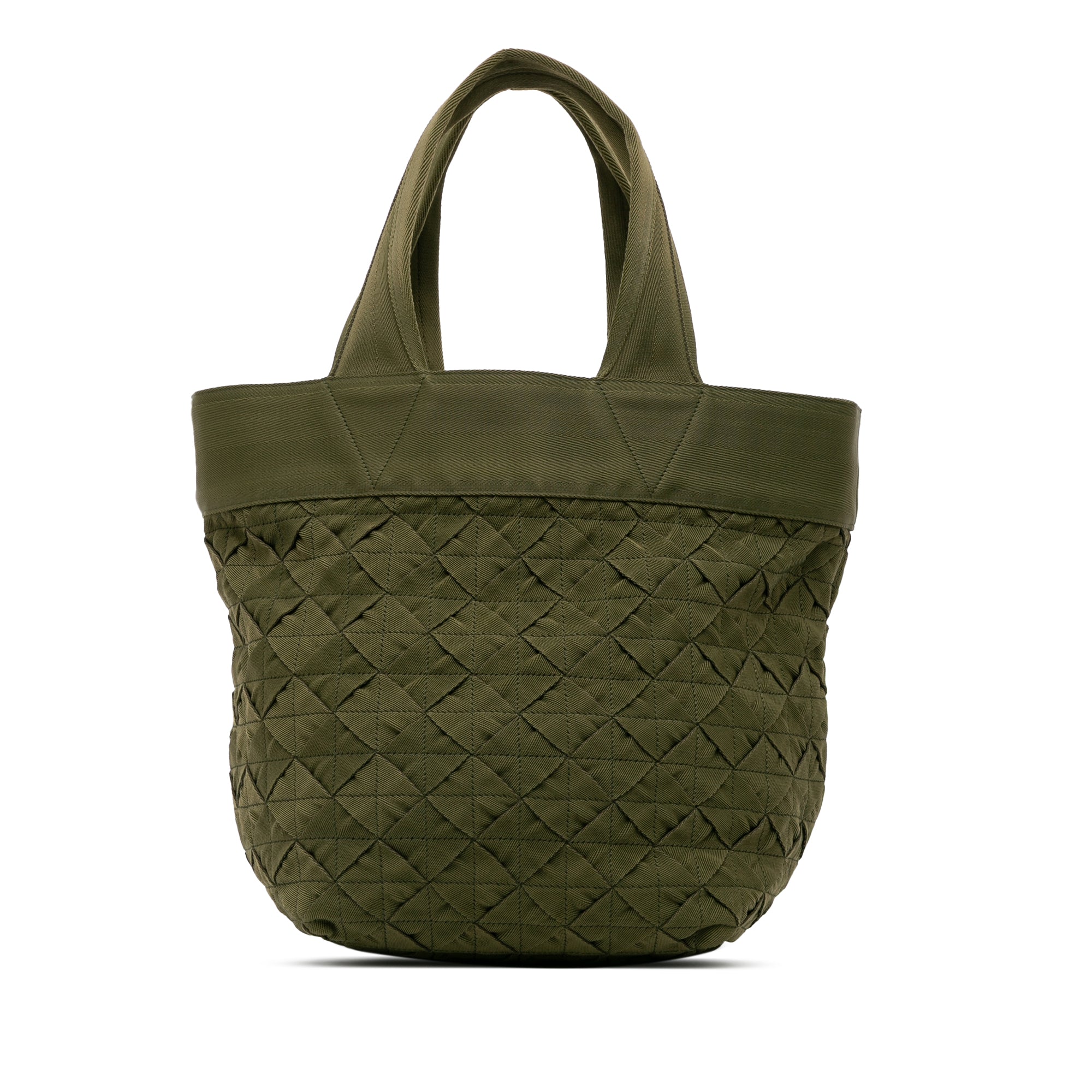 Bottega Veneta | Pre-Owned Canvas Intrecciato Tote | Green/Olive Green