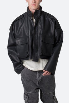 PU Cropped M65 Jacket | Black