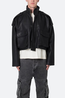 PU Cropped M65 Jacket | Black