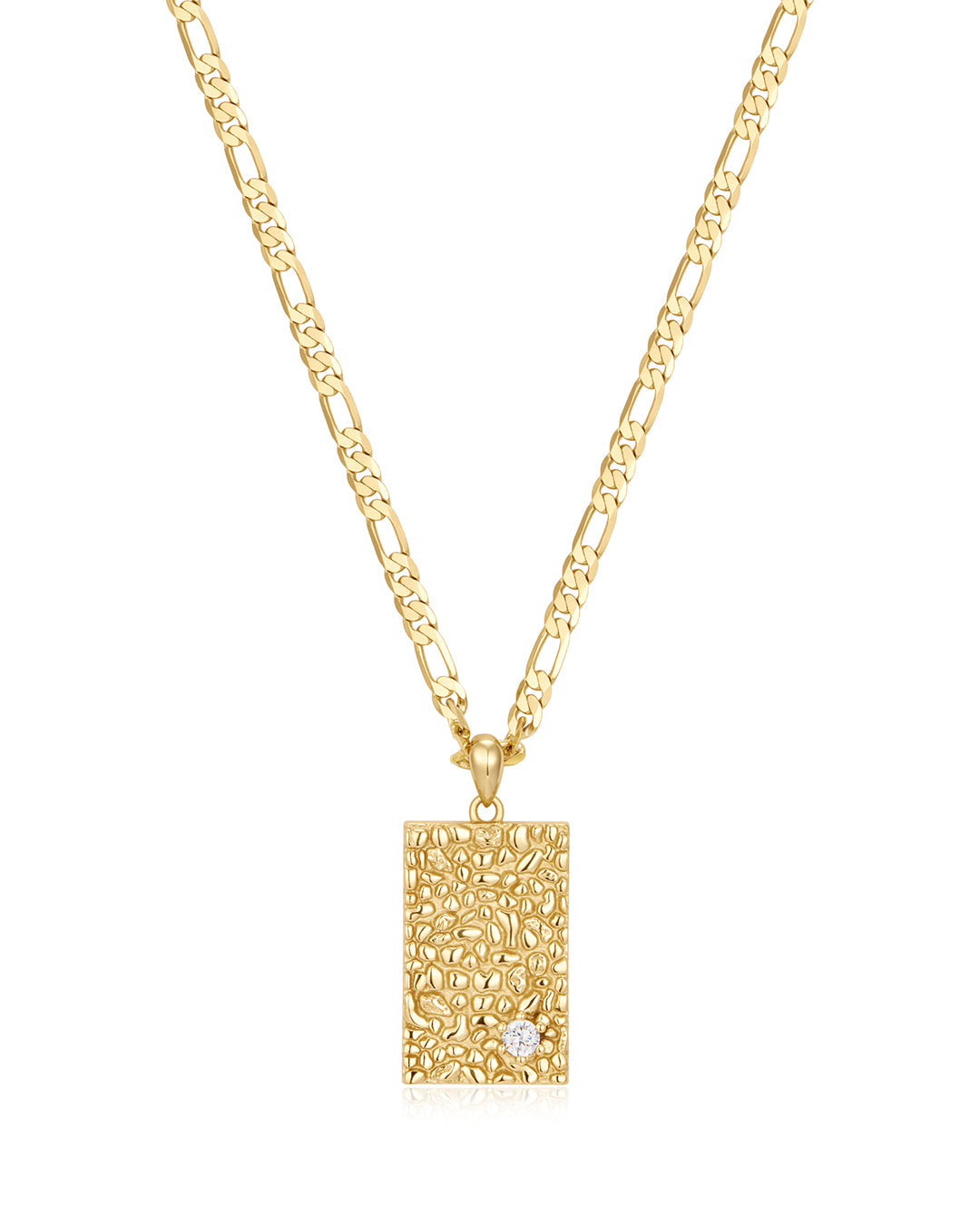 Tunie Tag Necklace | Plated Gold