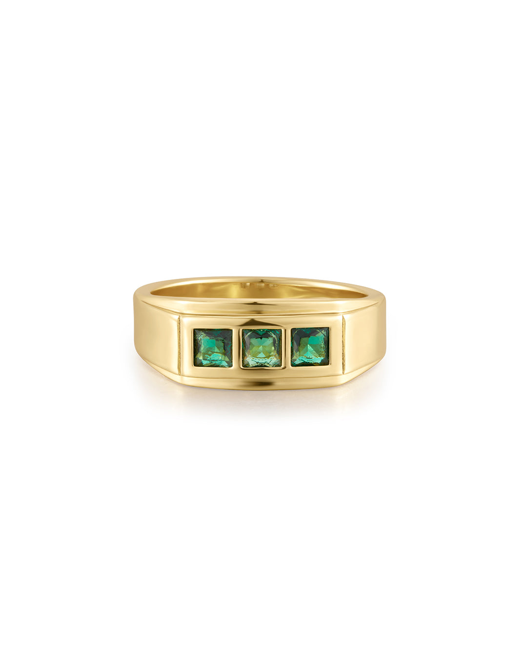 Stepdad Emerald Ring | Plated Gold