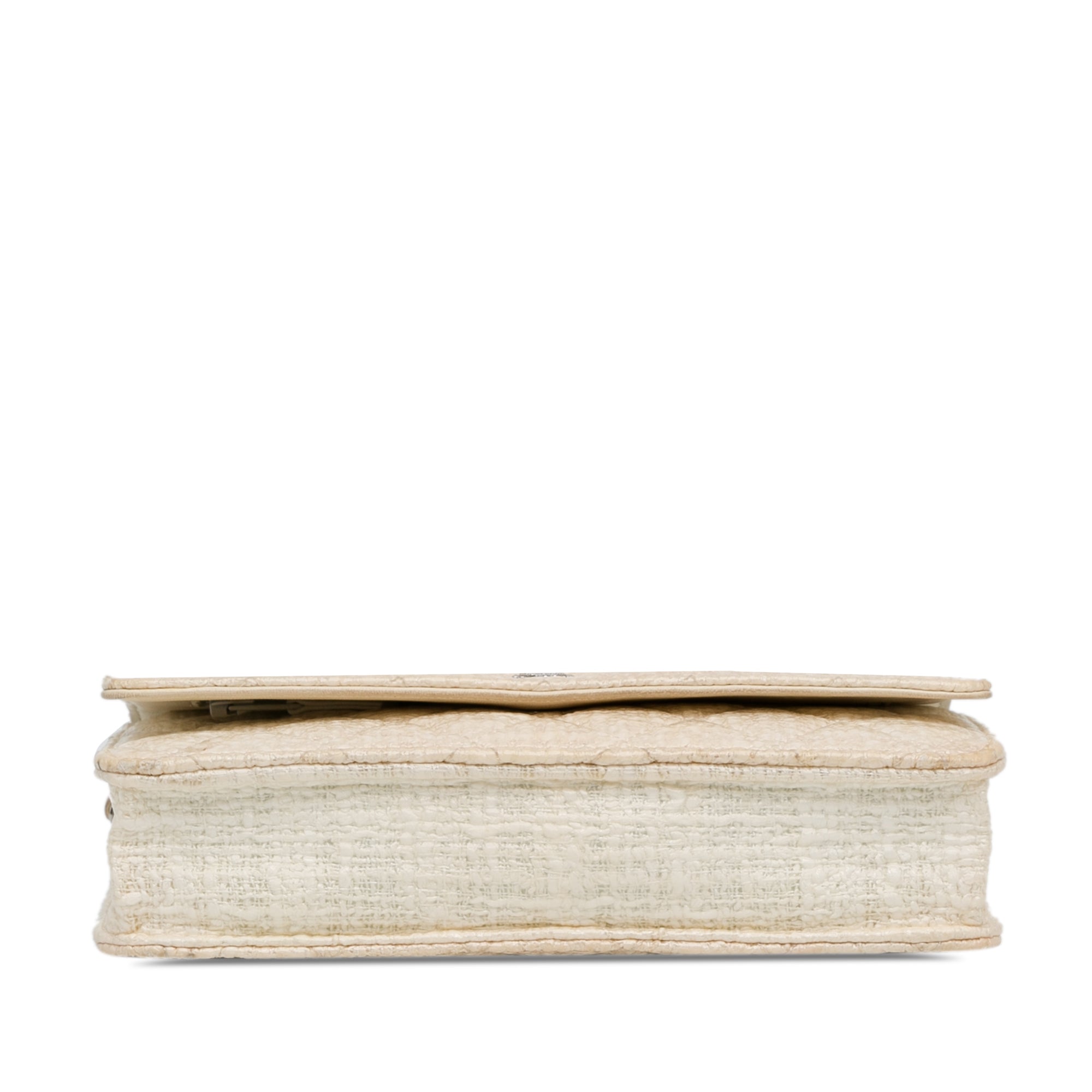 Chanel | Pre-Owned CC Coated Tweed Wallet On Chain - II | Brown/Beige