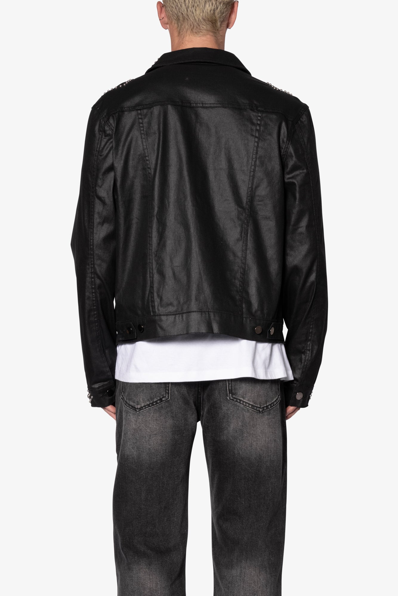Paisley Stud Trucker Jacket | Black