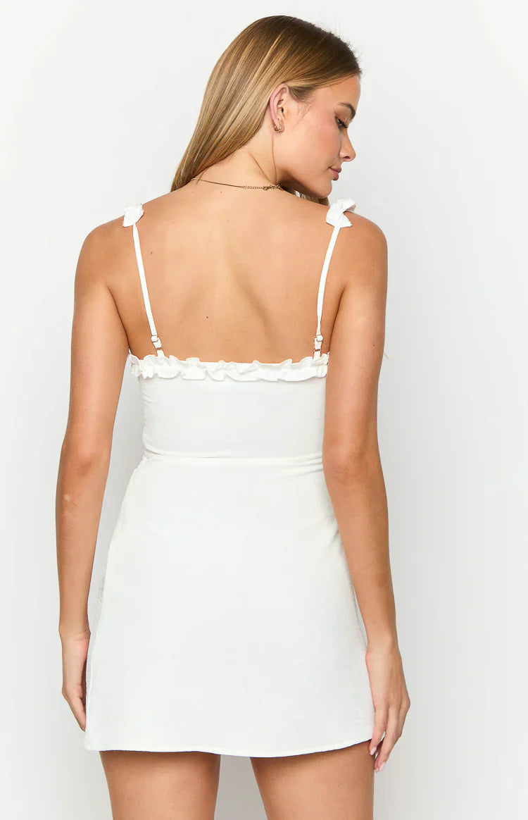 Paisley Mini Dress | White
