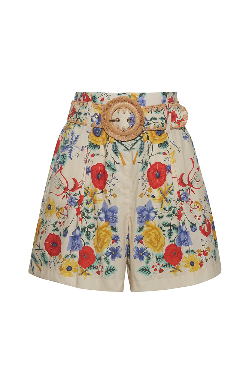 Palmer Shorts | Flora Scarf Turtledove