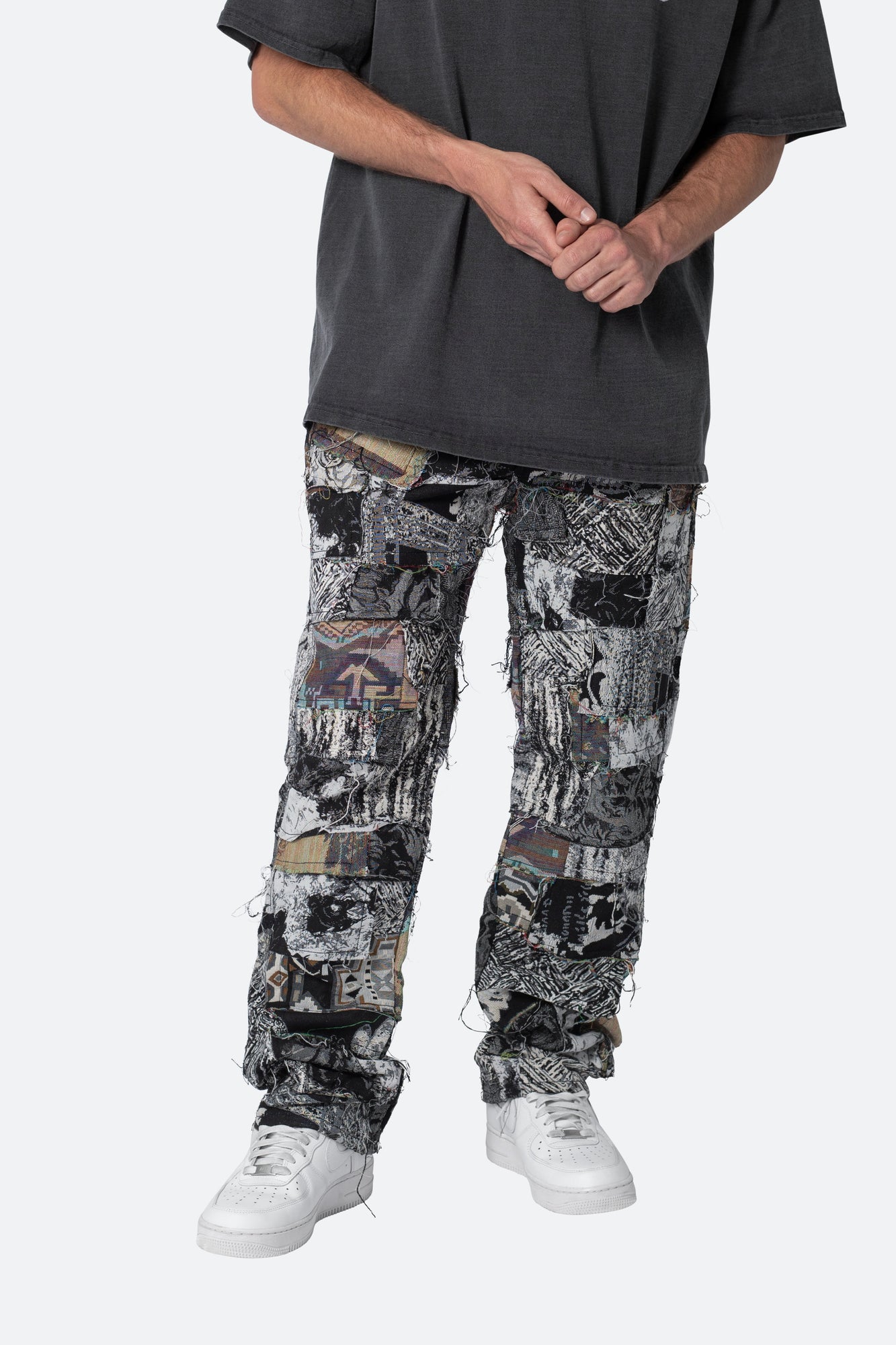 Paneled Blanket Pants | Black x White