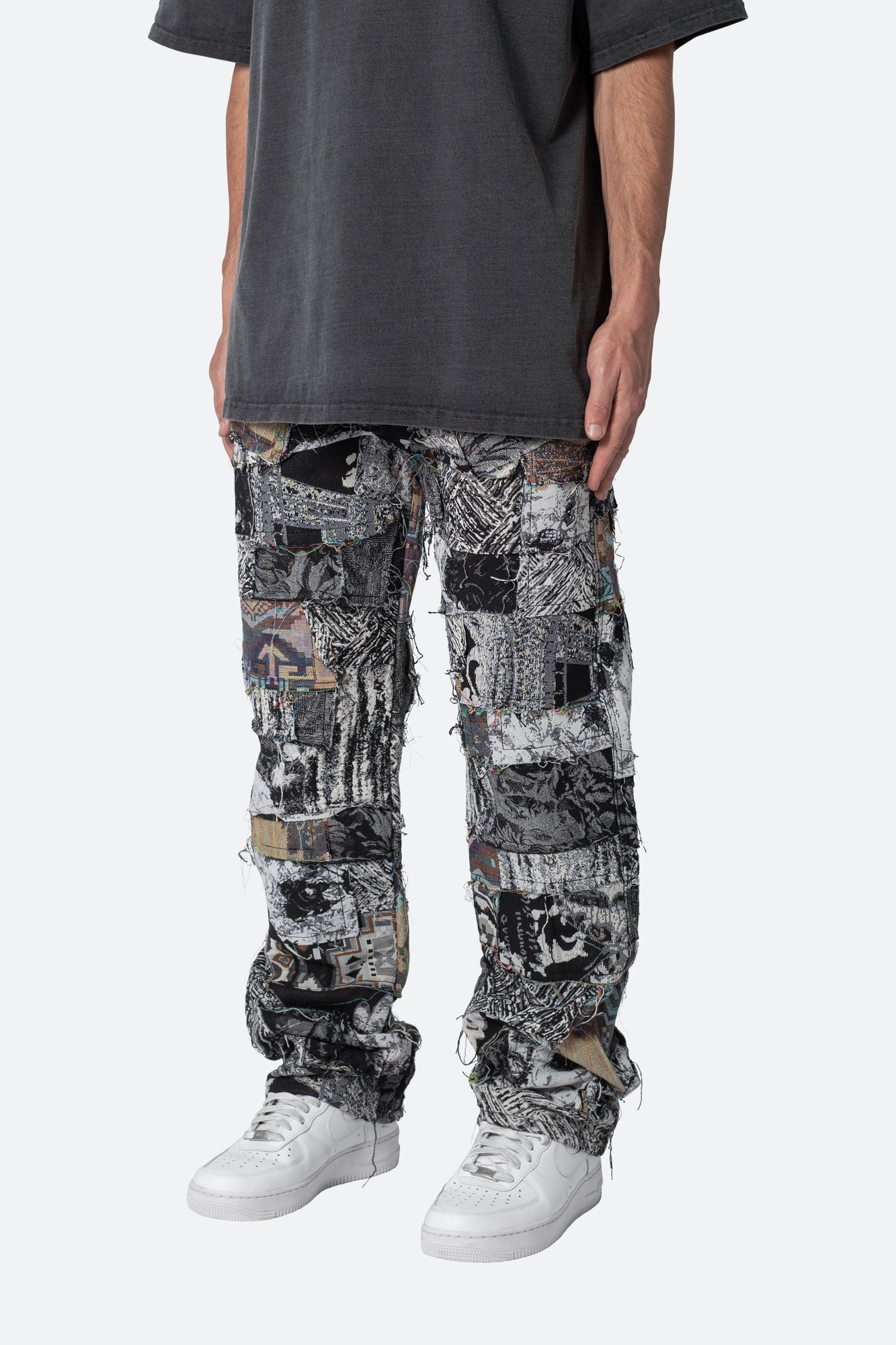 Paneled Blanket Pants | Black x White