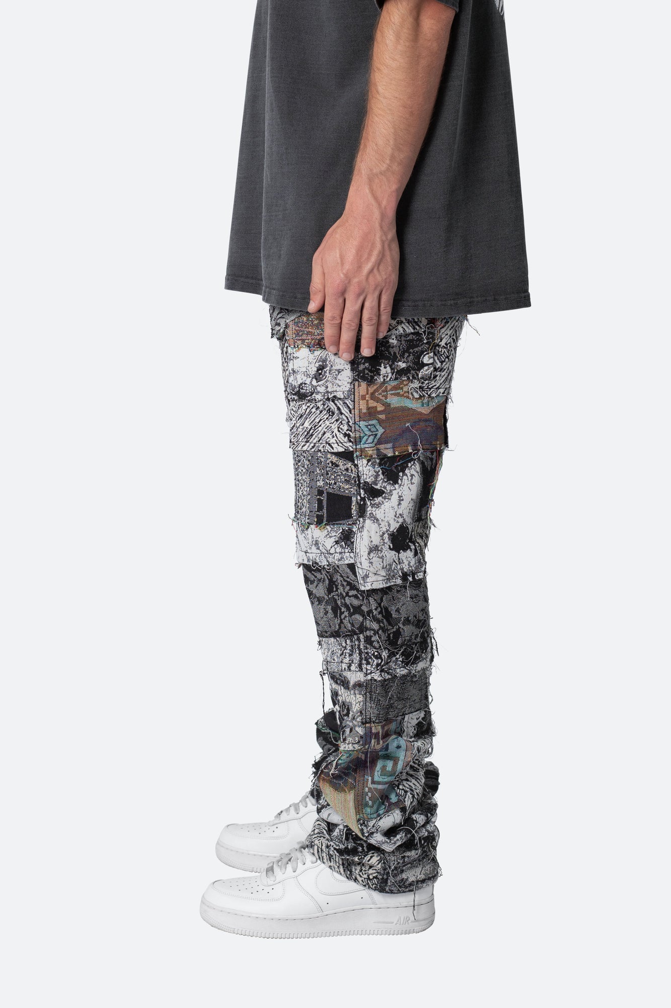 Paneled Blanket Pants | Black x White