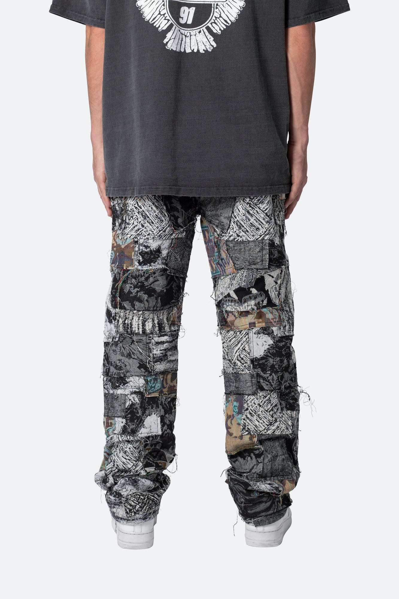 Paneled Blanket Pants | Black x White