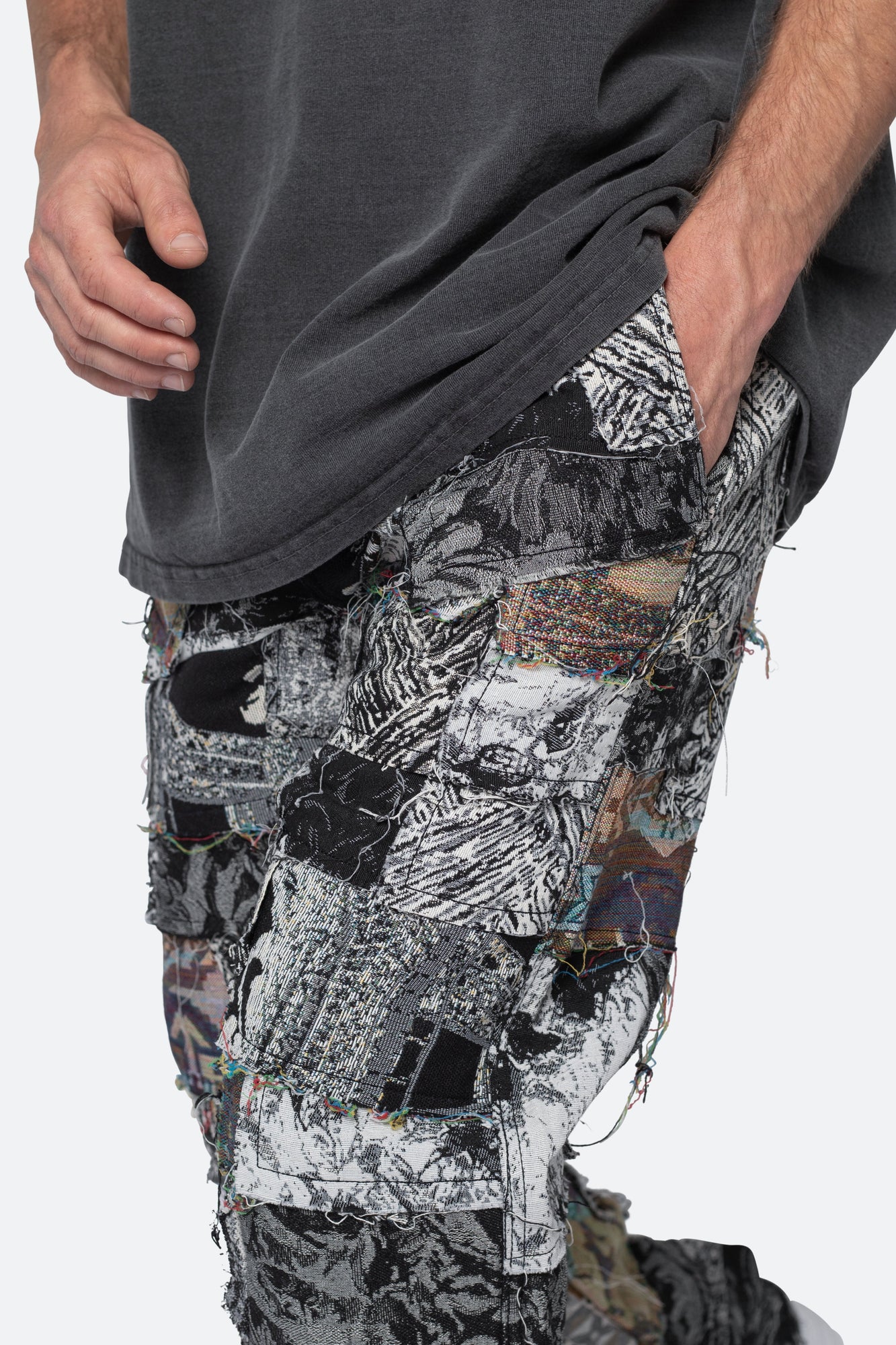 Paneled Blanket Pants | Black x White