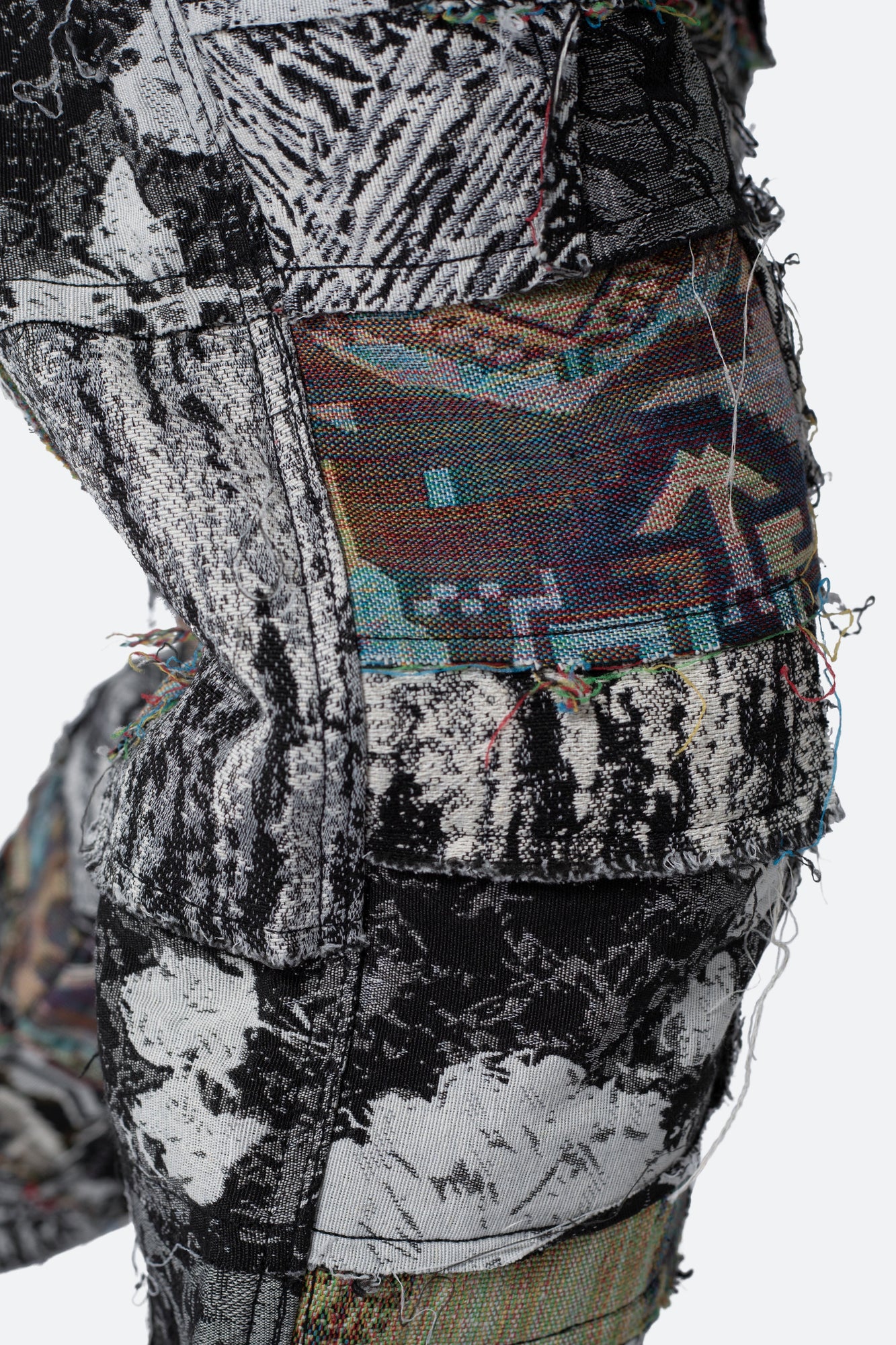 Paneled Blanket Pants | Black x White