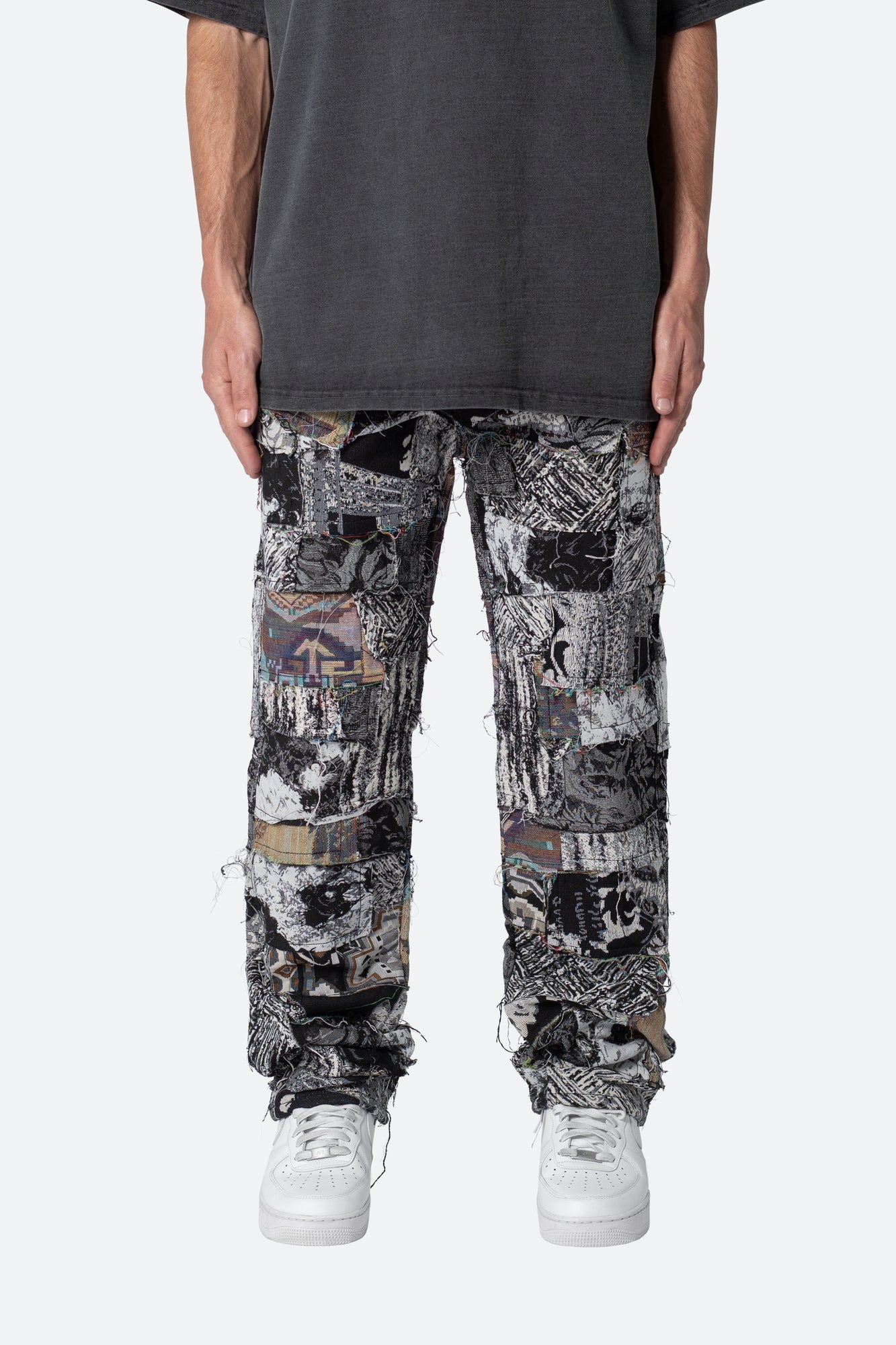 Paneled Blanket Pants | Black x White