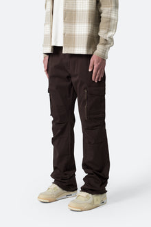 Paneled Zipper Cargo Pants | Brown