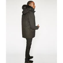 Parka With Leather Details And Faux Fur | Men | Black