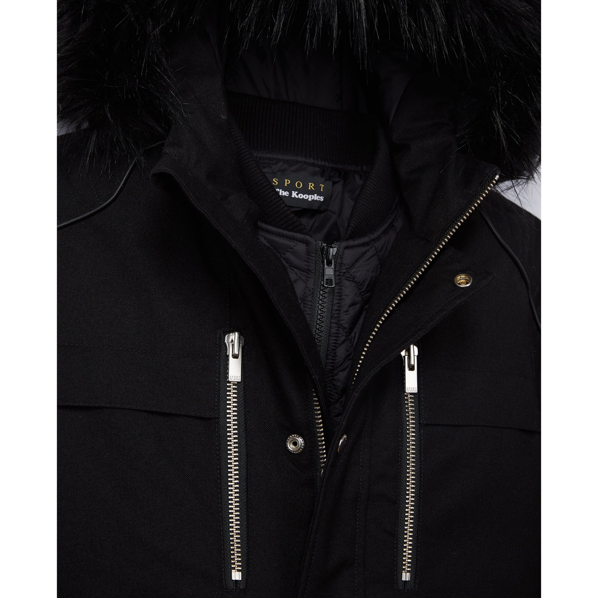 Parka With Leather Details And Faux Fur | Men | Black