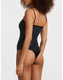 Party Starter Straight Cami Bodysuit | Crystal Black
