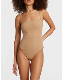 Party Starter Straight Cami Bodysuit | Crystal Buff