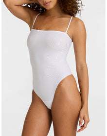 Party Starter Straight Cami Bodysuit | Crystal White