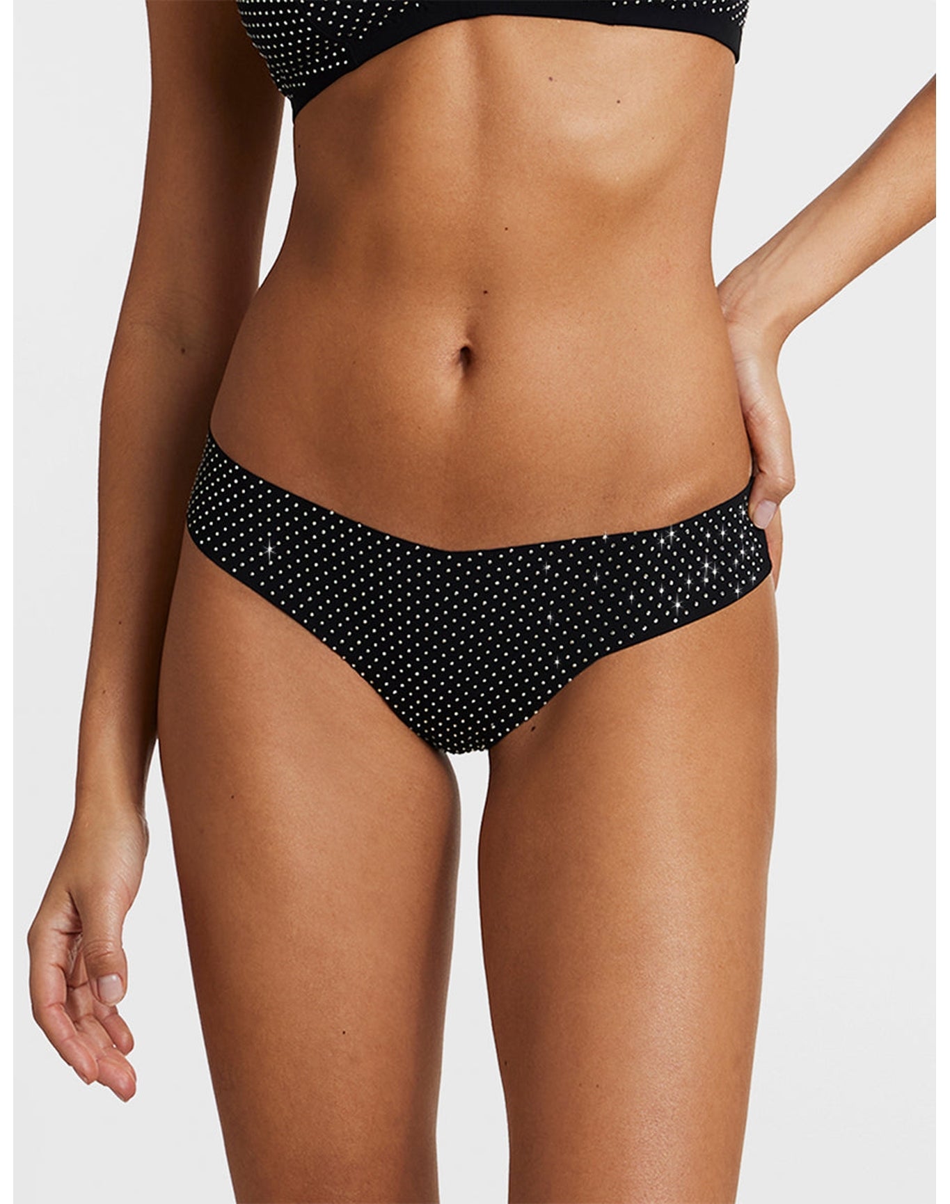 Party Starter Thong | Crystal Black