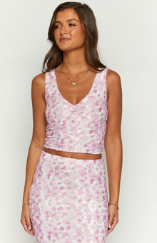 Peony Paradise Lace Crop Top | Pink