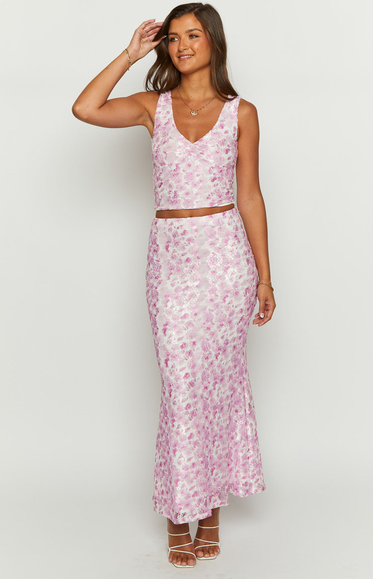 Peony Paradise Lace Crop Top | Pink