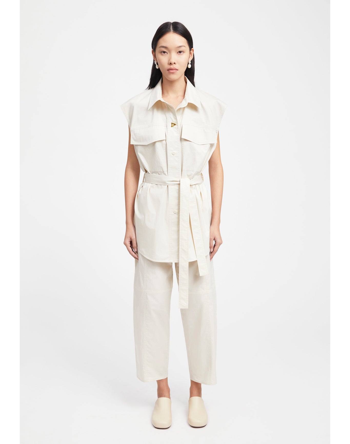 Pepe | Sleeveless Poplin Shirt | Off White
