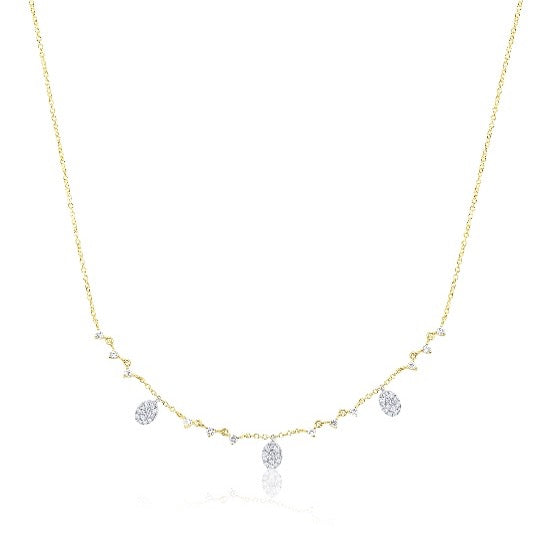 Yellow Gold Diamond Charm Necklace | Yellow Gold