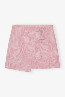 Pink Textured Cloqué Mini Skirt | Bleached Mauve