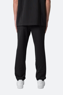 Pinstripe Drawcord Pants | Black