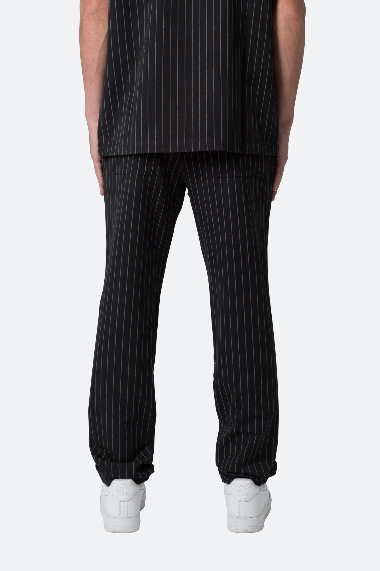 Pinstripe Drawcord Pants | Black