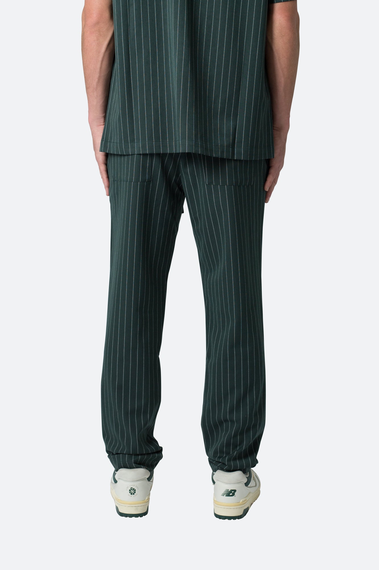Pinstripe Drawcord Pants | Green