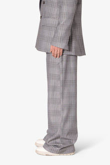 Plaid Baggy Suit Pants | Black x Grey