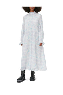 Pleated Georgette Midi Dress | Cherry Blossom