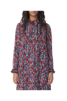 Pleated Georgette Midi Dress | High Risk Red