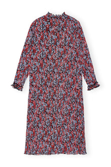Pleated Georgette Midi Dress | High Risk Red