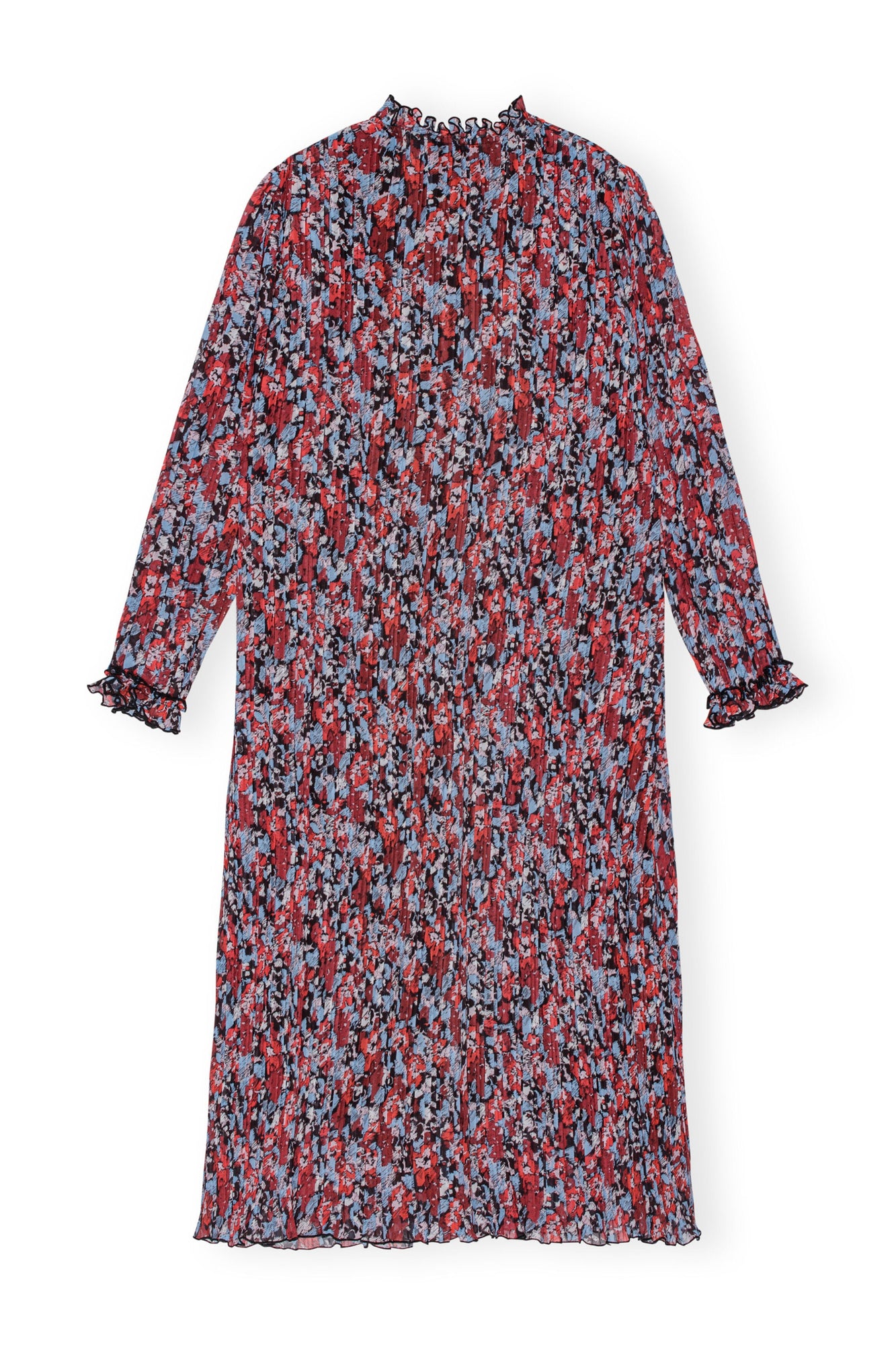 Pleated Georgette Midi Dress | High Risk Red