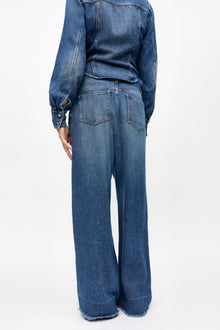 Pleated Jeans | Mid Blue Vintage
