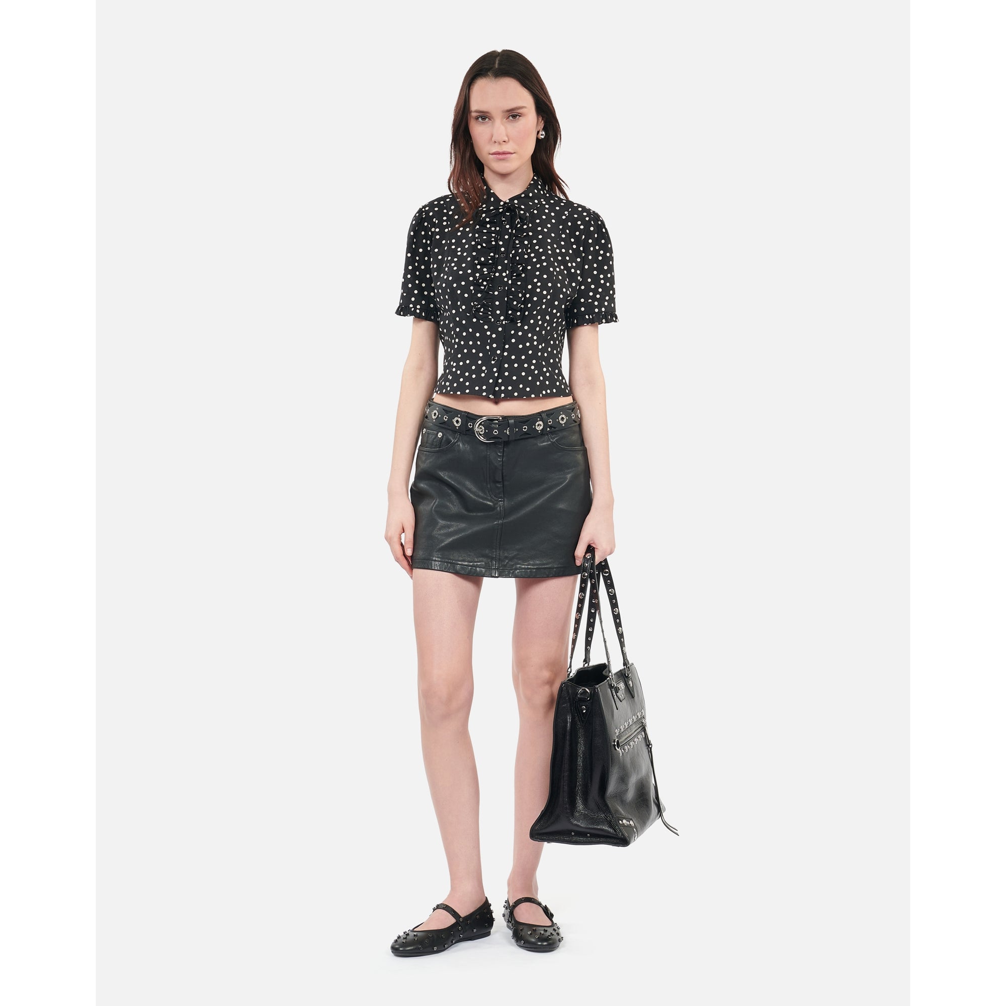 Polka Dot Shirt | Women | Black x White