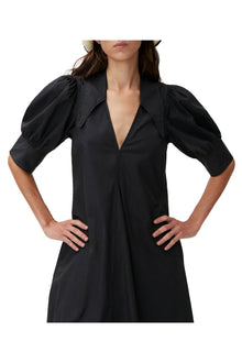 Poplin Midi Dress | Black