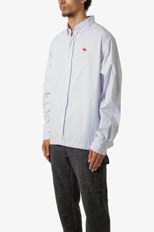 Poppy Striped Oxford Shirt | Blue x White